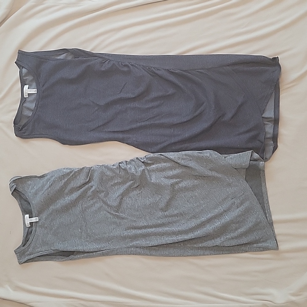 2 - Leith tank casual Bodycon Dress small blue & gray